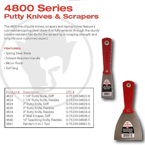 Red Devil 4824 1-1/2" Flex Putty Knife , Black - size: 1.5"