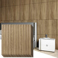 Art3d 3D Fluted Textured Slat Wall Panels, 19.7 x 19.7 in, 12-Pack, Walnut | PVC, Waterproof, Scratch Proof, Wipeable, Break-Proof, Ideal for Home, Office and Commercial Spaces - color: Square - Walnut, size: 19.7 x 19.7in.