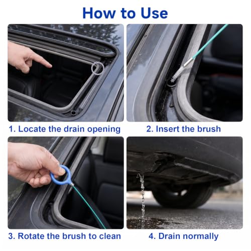 ZEYIYER Sunroof Drain Cleaning Tool 118in Sun Roof Drain Cleaner Kit