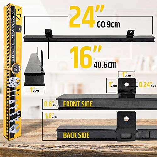 HMmagnets 24" Heavy-Duty Magnetic Tool Holder (Upgraded Version) - Extremely Powerful Magnetic Pull Force to Hold Heavy Tools - Professional Space-Saving Magnetic Bar - Tool Organizer Rack/Strip - size: 24"