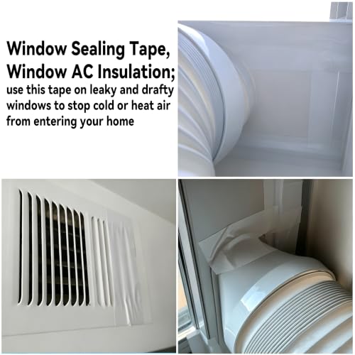 Window Sealing Tape, Window AC Insulation Tape, White 3 Inch x 65 FT - color: White, size: 3 Inch x 65 FT