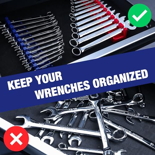 WORKPRO 2-Piece Magnetic Wrench Organizer, 24 Slots Wrench Holder - style: Wall mount wrench organizer(2PC)