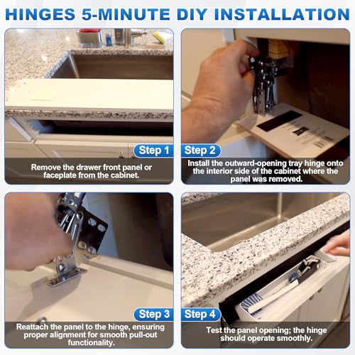 11" Tip-Out Plastic Sink Trays + Steel LD-0220-50SC Soft Close Pivot Hinges