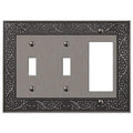 Amerelle 43TTRAN English Garden Wallplate, 2 Toggle / 1 Rocker, Cast Metal, Antique Nickel, 1-Pack - color: Antique Nickel, size: 2 Toggle / 1 Rocker