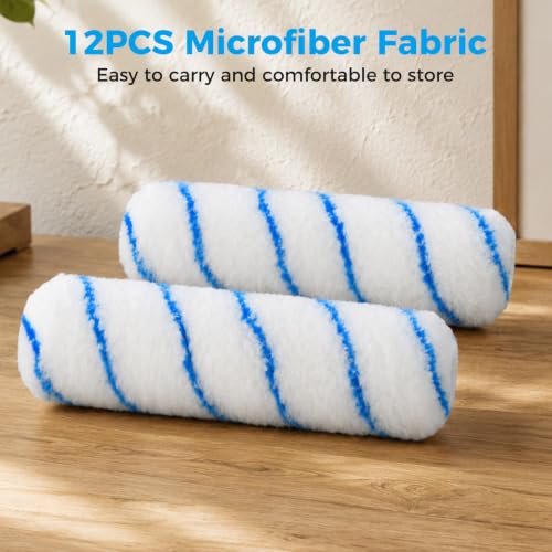 33PCS Paint Roller Kit with 1.7-4FT Extension Pole& Carry Bag,Wall Painting Supplies with 4" & 9" Paint Rollers,Painting Brushes,Tray with Liners,Gloves & Tapes for Walls,Ceilings,Floor,Home Painting