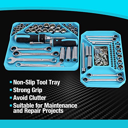 DURATECH 2-Piece Silicone Tool Tray, Magnetic Tool Organizer
