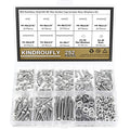 252 Pieces #4-40 x 3/16", 1/4", 5/16", 3/8", 1/2", 5/8", 3/4", 1", Hex Socket Head Cap Screws Nuts Washers Assortment Kit, 304 Stainless Steel, Fully Machine Thread - size: #4-40, style: Socket Head