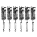 HARFINGTON 6Pcs Stainless Steel Bore Brush 18mm Dia 4" Long Cleaning Twisted Wire Brush with Handle 1/4" Hex Shank for Tubes, Ports, Bearings - size: 18mm