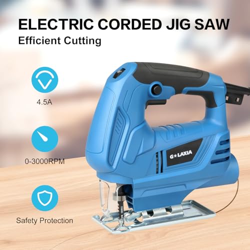 4.5Amp Corded Jig Saw 3000 RPM 6-Speed Wood Cutter Hand Saw