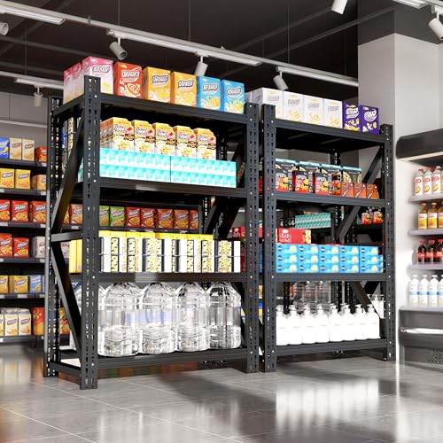 Heavy Duty Metal Shelving Units, Garage Shelves & Storage System - size: 48"W x 24"D x 69"H