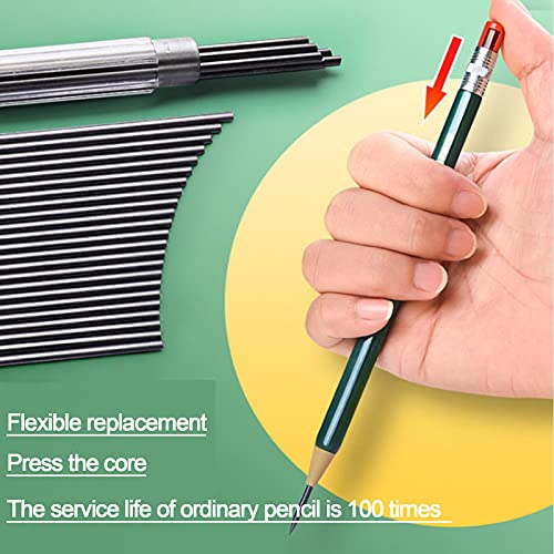 85 pcs Solid Carpenter Pencil Set Includes 5 Construction Pencils Deep Hole Woodwork Marking Pencil with 80 Refills, Mechanical Pencil for Woodworking Architects