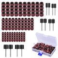 AUSTOR 132 Pieces Aluminum Oxide Sanding Drum Set with Free Box | Including 120 Pieces Drum Sander Sanding Sleeves,12 Pieces Drum Mandrels, for Dremel Rotary Tool