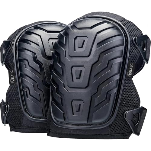 Veltec Premium Knee Pads for Work with Soft Foam and Gel Cushion - Heavy Duty Pads & Adjustable Non-Slip Straps - Pro Protection & Comfortable for Construction, Gardening, Flooring, Roofing and More