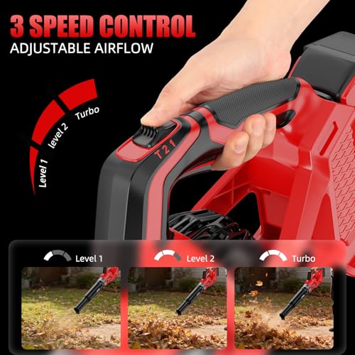 600 CFM Cordless Leaf Blower Compatible with Milwaukee 18V M18 Battery - color: Red