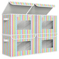 Univivi Fabric Foldable Storage Boxes with Lids, 4 Pack, Colorful - color: Colorful Ripple