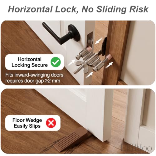 Portable Door Lock, Stainless Steel Inward-Swinging Security