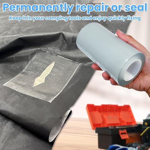 Heavy Duty Repair Tape for Fabric, RV Roof, Underbelly, Tent, Boat, Plastic - color: Clear, size: 5 Inch x 10FT