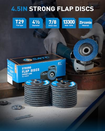 S SATC 20PCS Flap Discs 4 1/2 for Angle Grinder High Performance Grinder Flap Disc 80Grit Type 29 - style: 80 Grit