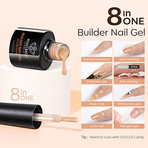 modelones Gel Polish Builder Nail Set, Base Colors 8-in-One Jelly Caramel - color: B3-Warm Sheer