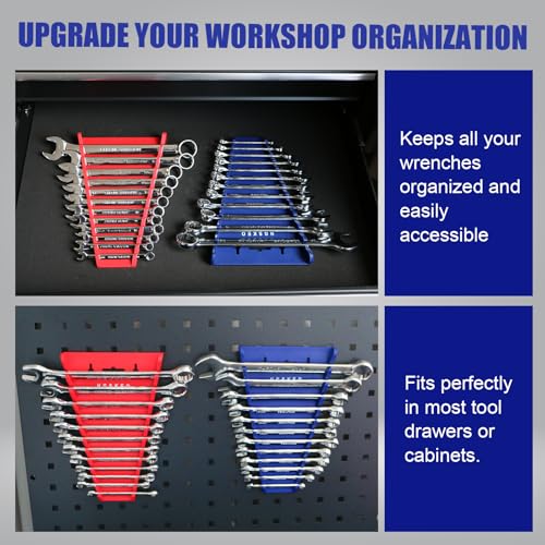 Magnetic Wrench Organizer (4-Pack, Red & Blue) - color: Red & Blue (4PC)