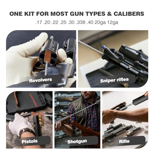 Electric Gun Cleaning Kit Brush Universal Supply for Rifle Handgun Shotgun Pistol Cleaning Brush with Rechargeable Battery, All Calibers and Portable Brush Gun Accessories Gift for Men
