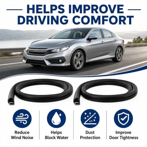 2pcs 2.95ft B-Pillar Car Door Seal Strip Automotive Weather - size: 2.95ft
