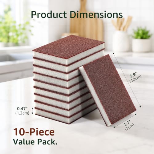 10 Pack Magic Carborundum Sponge Pads Heavy Duty Rust Scrubber for Cookware - size: 10pcs