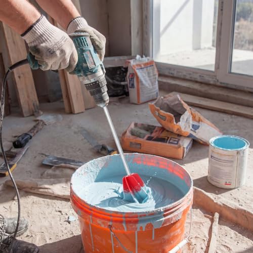 Loosh 3 Pcs 16" Paint Stirrer for Drill, Paint Mixer Attachment, Red - color: Red, size: 16"