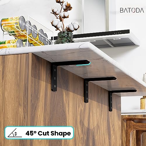 BATODA 8” Countertop Support Steel Brackets (4 PCS), Heavy Duty L Bracket - size: 8 Inch