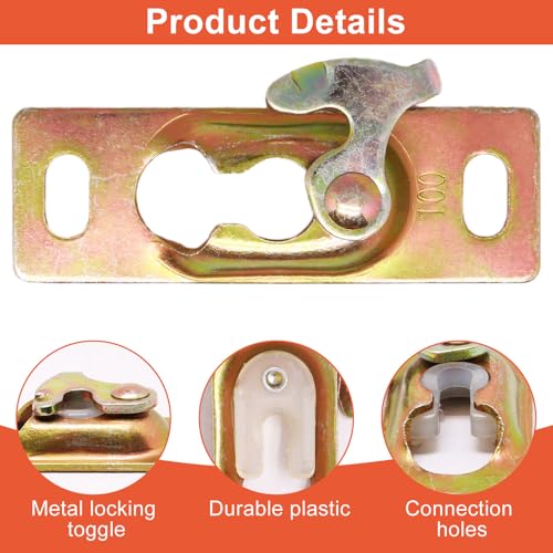 Pocket Door Hardware Kit, 4PCS Sliding Door Hanger, Pocket Door Rollers Connection Plate with Mounting Screws, RV Sliding Door Hardware