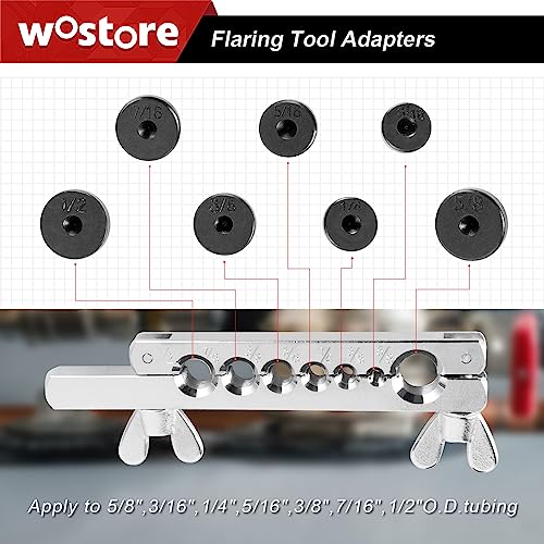 Wostore Double Flaring Tool Kit, Tube Bender 1/4-3/8" & Spring 1/2-5/8" - size: Flaring Tool Kit with Tube Bender