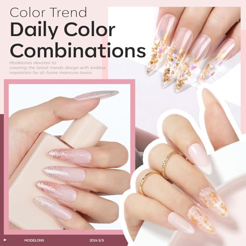 modelones Builder Nail Gel, 2 Pcs Clear and Cover Nude Builder Base Coat - color: Builder Clear Nude