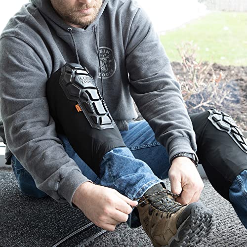 Klein Tools 60615 Knee Pad, Heavy Duty Padded Knee Sleeves, Breathable Mesh Back, Elastic Cuff with Slip-Resistant Silicone, S/M, Black - size: S/M