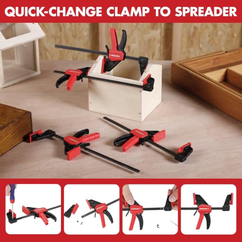 ARROW 4-Piece 6" Mini Bar Clamps for Woodworking with 50LBS Load Limit - size: mini 6"(4)