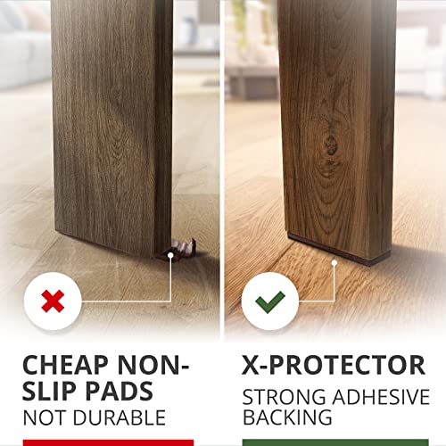 X-PROTECTOR Non-Slip Furniture Pads 8 PC 1”x 4” - Rubber Furniture Grippers - size: 8 Rectangular 1 x 4"