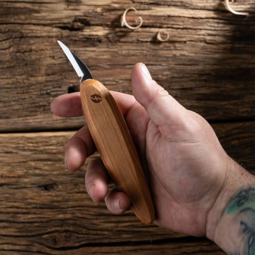 Flexcut Premium Series Wood Carving Tool Set, 3-Knife Starter Kit with Cutting, Detail, and Roughing Knives, Ergonomic Cherry Wood Handles, USA Made