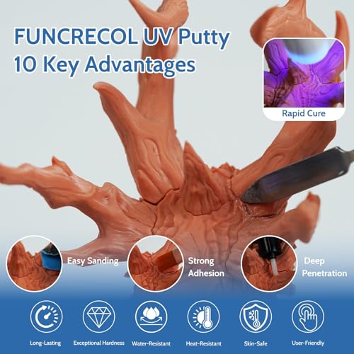 UV Light Curing Putty for 3D Prints and Models,Fast Repair Filler for Nicks,Scratches,Cracks on Resin,Quartz,Ceramic,Wood,Plastic,Stone,and Other Countertop Surfaces - size: 15g