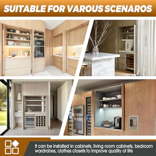 Pocket Door Slides,Cabinet Pocket Door Slide,for Cabinet Door(4PCS,16in) - size: 16 Inch, style: 4PCS