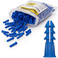 Qualihome Ribbed Plastic Drywall Anchors - Wall Anchors for Drywall - Plastic Screw Anchors for Secure Fastening (Bulk Pack, #10-12 x 1) - size: #10-12 x 1", style: Bulk Pack