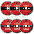 ZORUNNA 6Pcs 3 Inch Circular Saw Blade, 80T Wood Cut Off Wheel - size: 80T