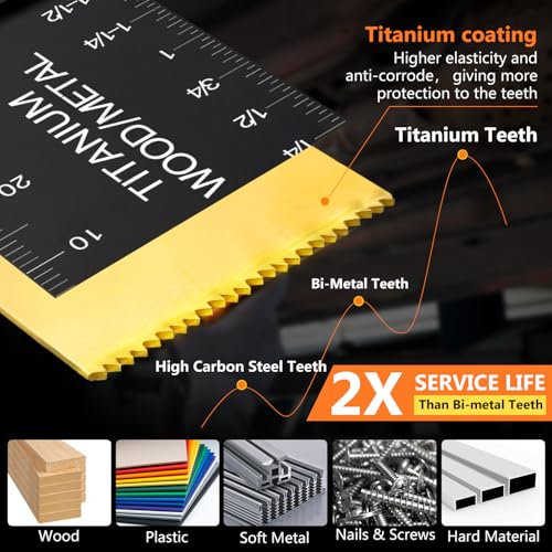 AIFICUT 55 PCS Oscillating Saw Blades Quick Release Universal oscillating Tool Blades Wood Plastics and Metal Multitool Blade Kits for Wood fit Dewalt Rockwell Milwaukee Makita Ryobi