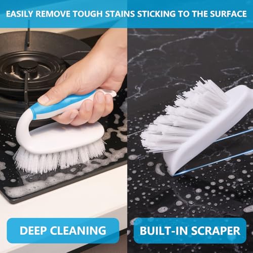 Scrub Brush Set, 4 Pack Deep Cleaning Brush Kit, Blue - color: Blue