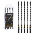 toolant 1/4" Serrated Eccentric Masonry Drill Bits, 5-Piece Set - size: 1/4"(5pcs)