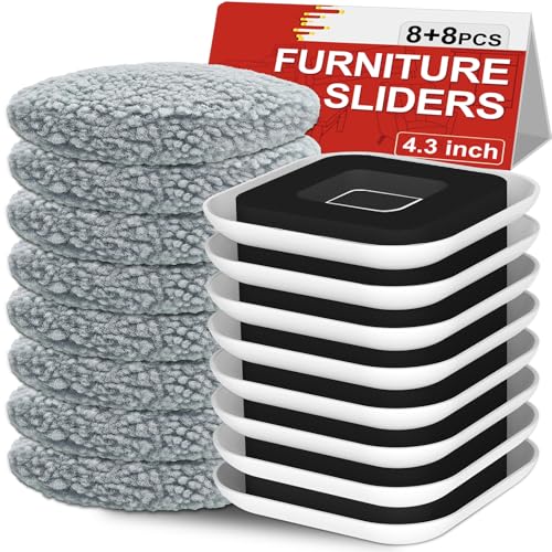 New Upgrade Furniture Movers Sliders - Multi-Surface Furniture Sliders - size: 4.3in 8+8Pack