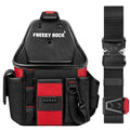 Electrician Tool Pouch with Quick Detach Belt Clip, Heavy Duty Tool Belt Pouches with Notebook Pocket, Tape Measure Holder & Screwdriver Loops for Carpenter, Contractor, HVAC Tech & DIY - size: Large Pouch with Belt