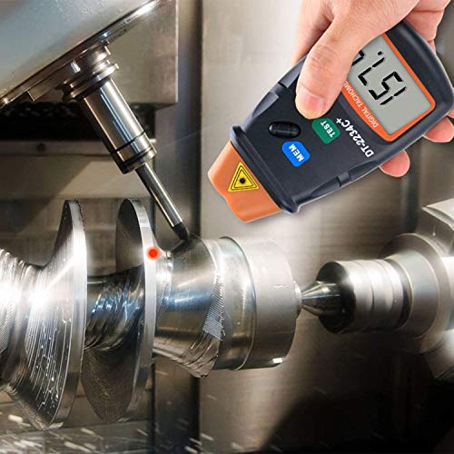 Digital Laser Tachometer Gauge 2.5-99,999RPM, AIOMEST RPM Meter Non-Contact - color: orange