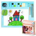 Silicone Art Mat with Cup, Painting Mat for Crafts Resin Casting - color: Blue