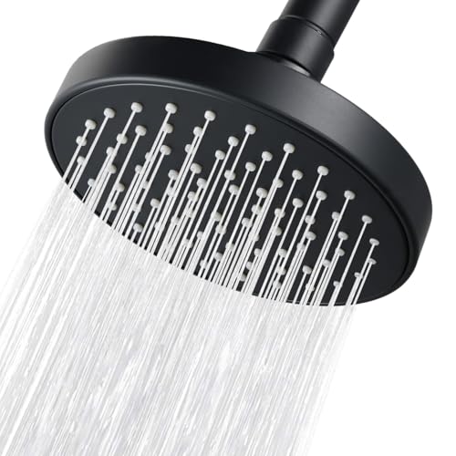 High Pressure Shower Head - 4.7“ Powerful Bathroom Pressure Boosting Rain Showerhead - Perfect Universal Replacement for Rainfall Shower Heads (Black) - style: 1 Pack Black