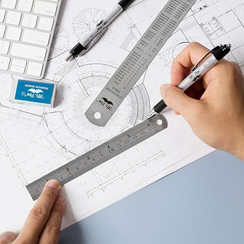 Mr. Pen- Metal Straight Edge Ruler, 2 Pack, 6" and 12", Rose Gold - color: Rose Gold, size: 6, 12 inch