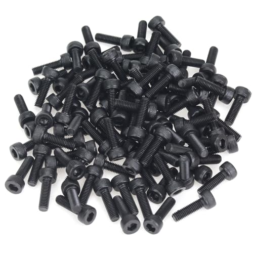 105 Pieces M3 x 10mm Socket Head Cap Screws, Thread Pitch 0.5mm, Sutemribor M3 Black Screws, 12.9 Grade Alloy Steel, Black Oxide Finish, Fully Threaded - size: M3 x 10mm, style: Socket Head